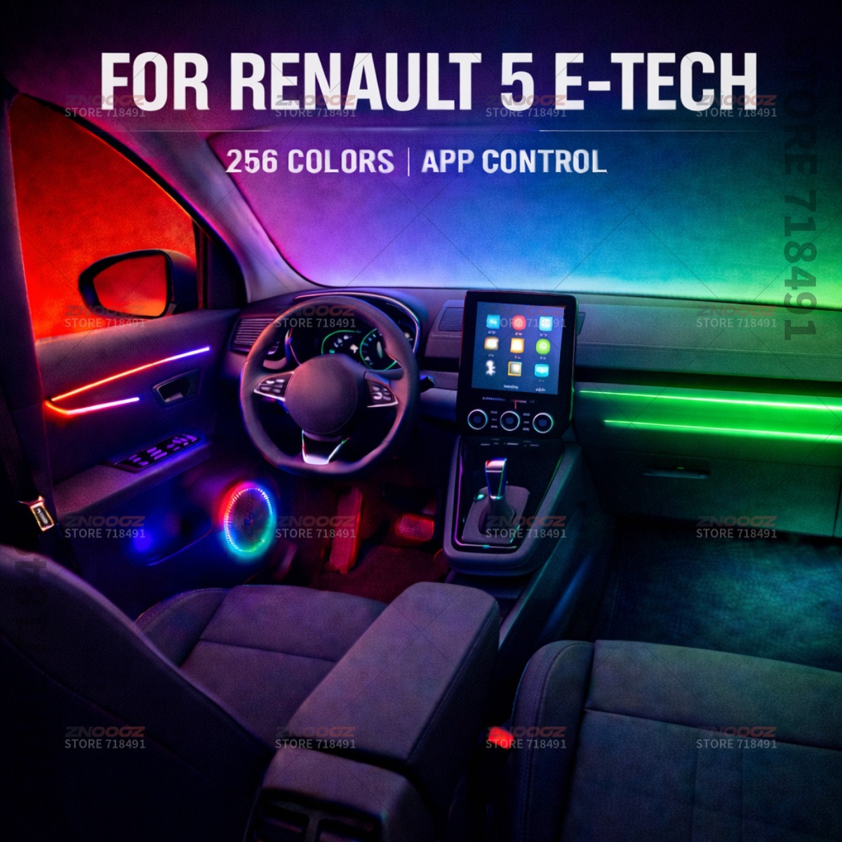 Tech Accessories Renault - 22in1 RGB 자동차 실내 아크릴 무드등