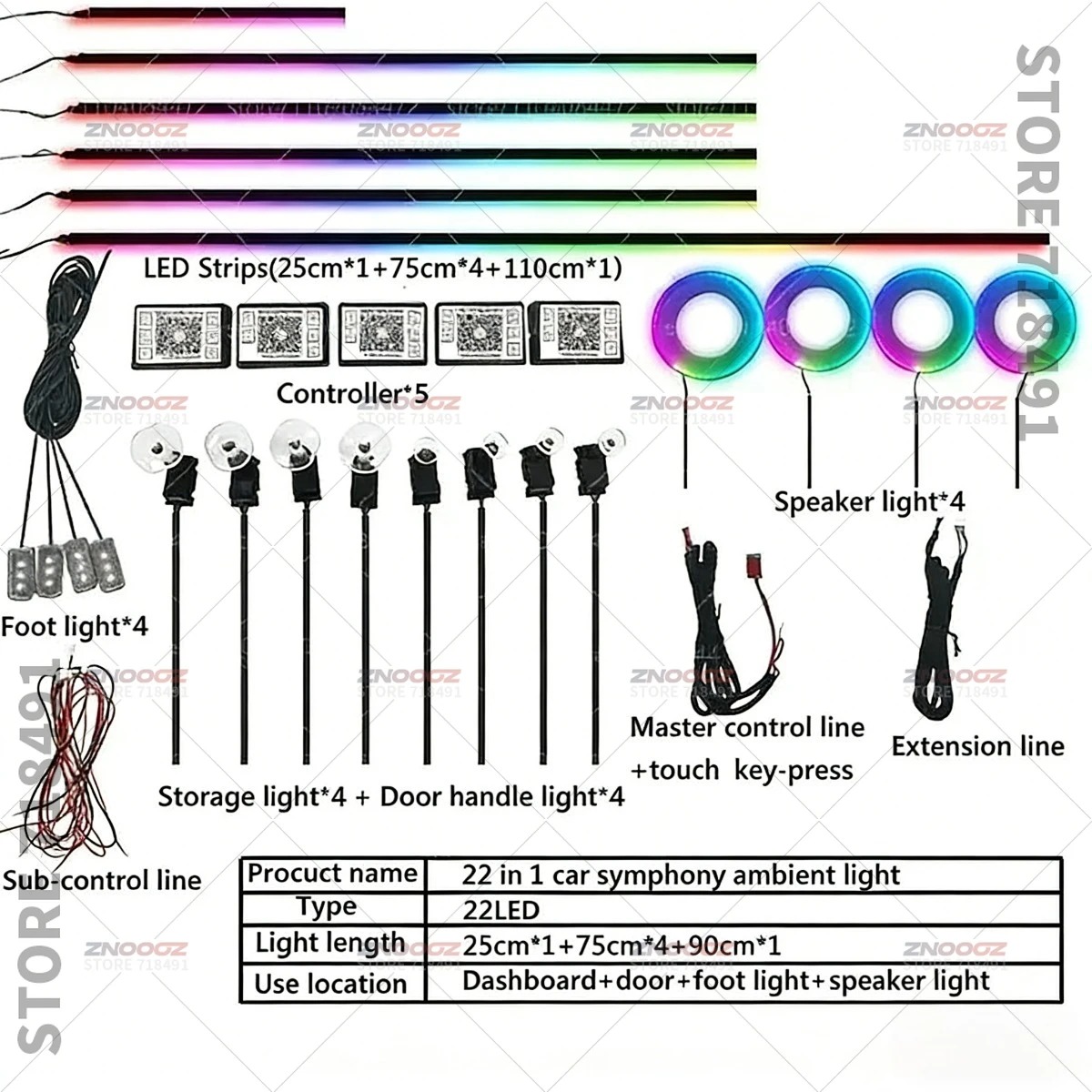 22in1 RGB 자동차 실내 아크릴 무드등 RGB 숨 - Tech Accessories Renault 리뷰 및 가격