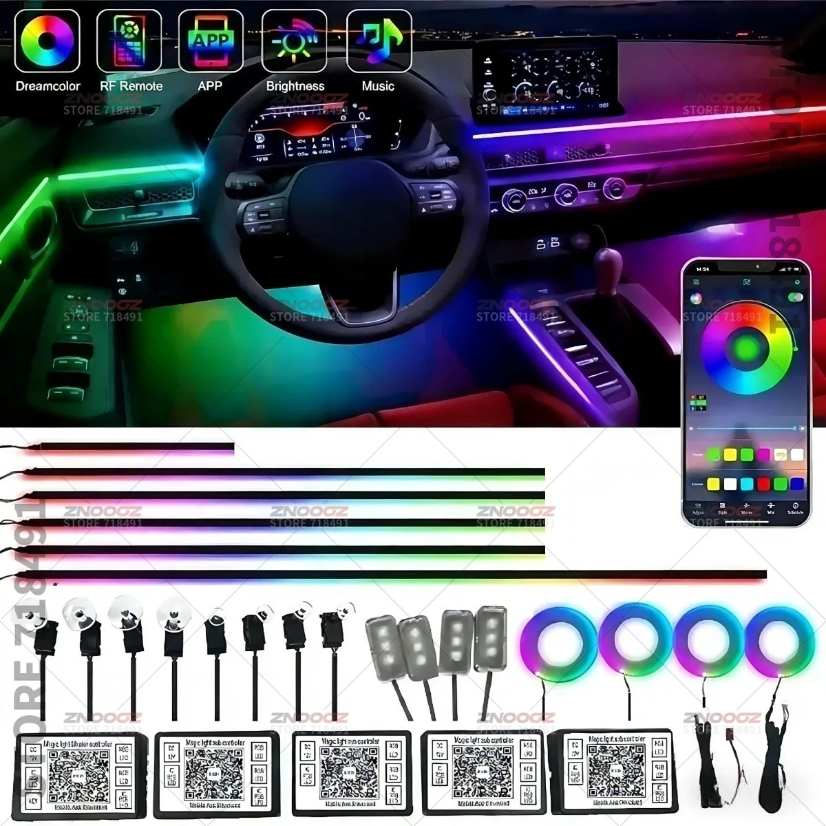 22in1 RGB 자동차 실내 아크릴 무드등 RGB 숨 - Tech Accessories Renault 리뷰 및 가격