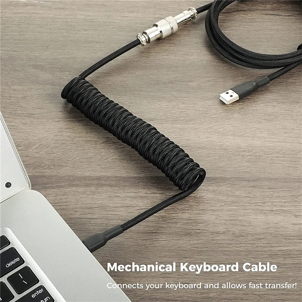 새로운 기계식 키보드 코일 케이블 와이어 유형 C US - Tech Desktop Accessories 리뷰 및 가격
