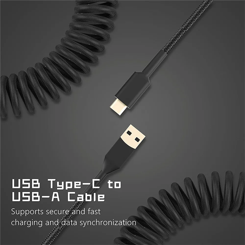새로운 기계식 키보드 코일 케이블 와이어 유형 C US - Tech Desktop Accessories 리뷰 및 가격