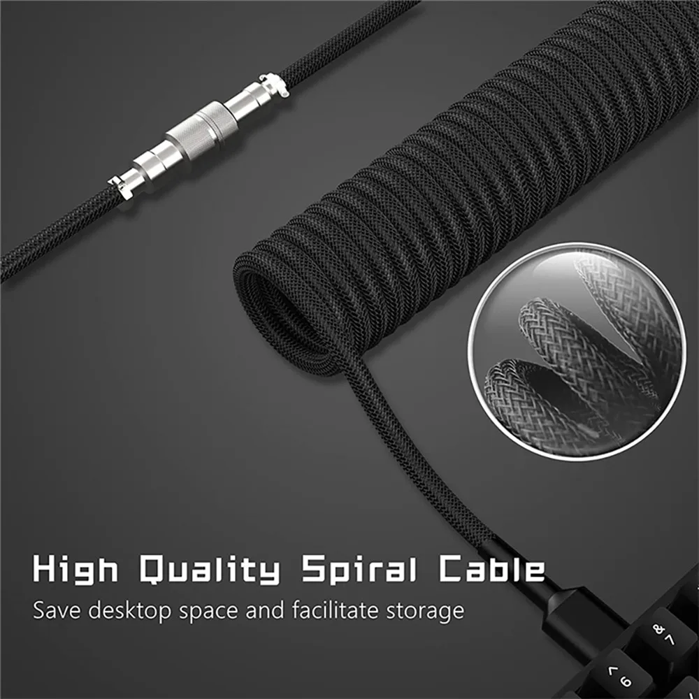 새로운 기계식 키보드 코일 케이블 와이어 유형 C US - Tech Desktop Accessories 리뷰 및 가격