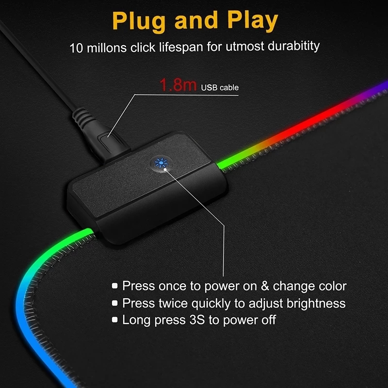 LED 라이트 마우스 패드 RGB 키보드 커버 데스크  - Mouse Charging Pad 리뷰 및 가격